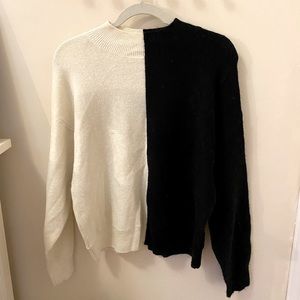 NWT h&m black and white sweater